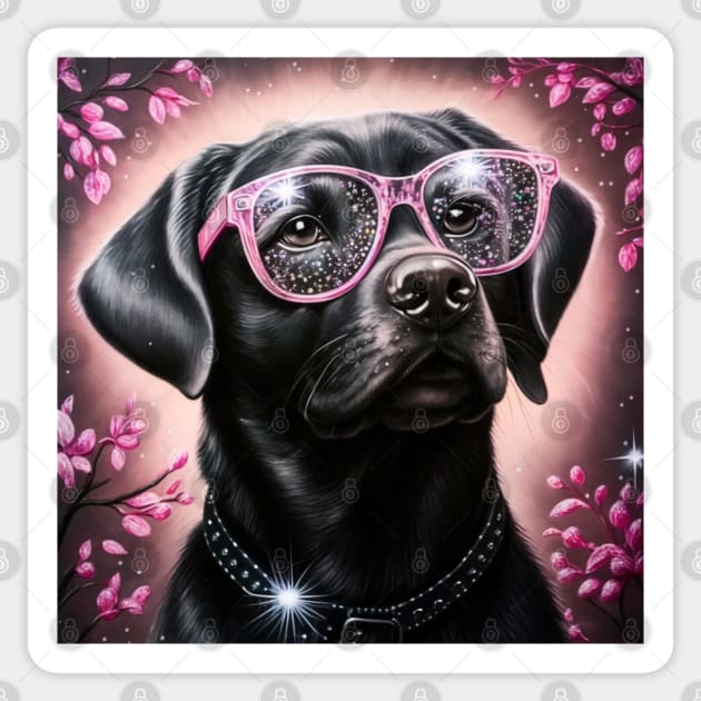 Floppy Black Labrador Sticker by Enchanted Reverie